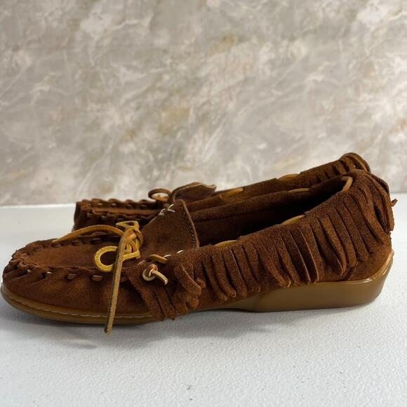 Minnetonka Moccasins Women's Size 8 Suede Leather Slip On - Picture 4 of 7
